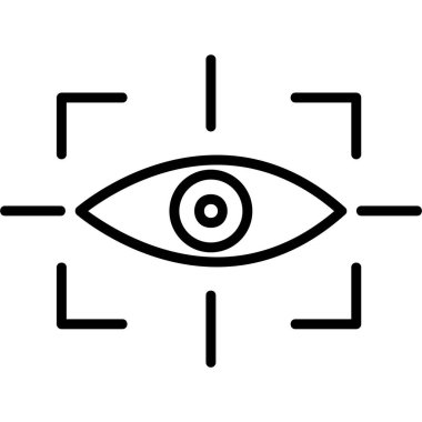 Göz görme simgesi dış hat vektörü. Vizyon. vizyon gözü