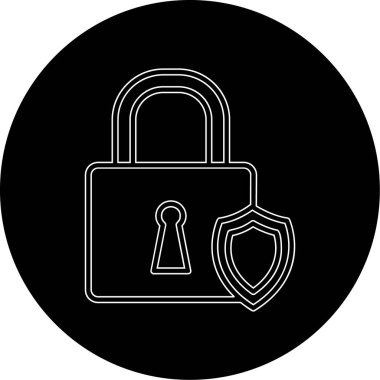 Asma kilit. Web simgesi basit illüstrasyon