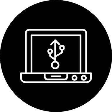 dizüstü bilgisayar simgesi, vektör illüstrasyonu basit tasarım