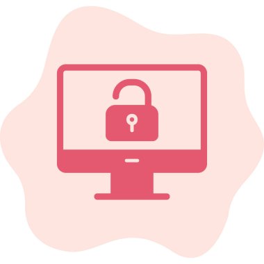 Güvenli olmayan bilgisayar vektör simgesi modern basit illüstrasyon