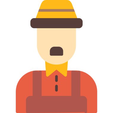 Erkek çiftçi simgesi, vektör illüstrasyonu basit tasarım