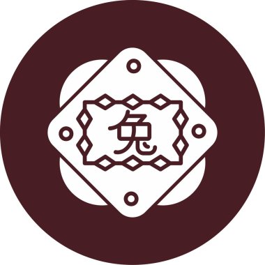 Çin Zodiac Tavşan sembolü, vektör illüstrasyonu