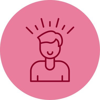 Kendine güvenen adam. Web simgesi basit illüstrasyon