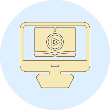 Video dersi için. Web simgesi basit illüstrasyon
