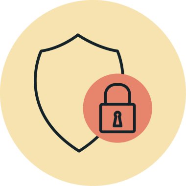 Güvenlik kalkanı simgesi, vektör illüstrasyonu