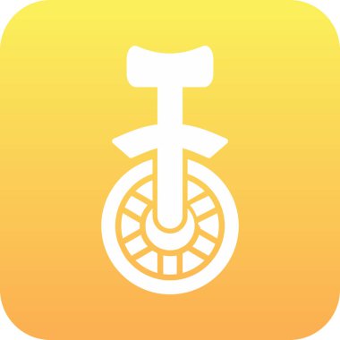 Tek tekerlekli bisiklet. Web simgesi basit illüstrasyon