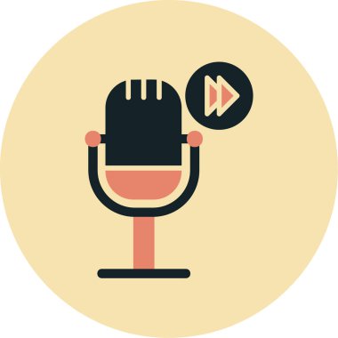 Podcast İleri sar. Web simgesi vektör illüstrasyonu        