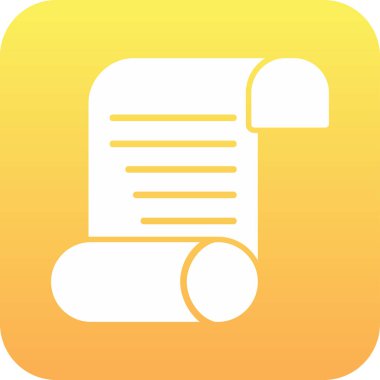 Kağıt parşömen. Web simgesi basit illüstrasyon                