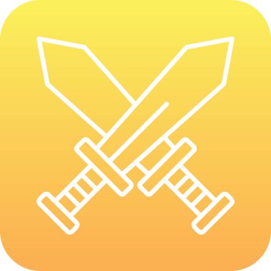 Çapraz kılıç simgesi vektör illüstrasyon 