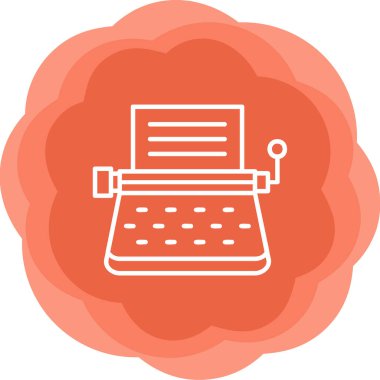 Daktilo. Web simgesi basit illüstrasyon 