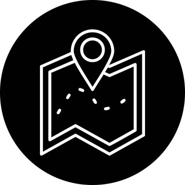 harita simgesinin vektör illüstrasyonu 