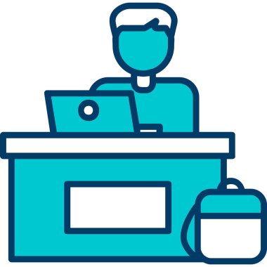 ofis çalışanı simgesi vektör illüstrasyon