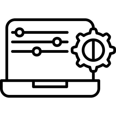 Web geliştirme simgesi vektör illüstrasyonu ayarlanıyor