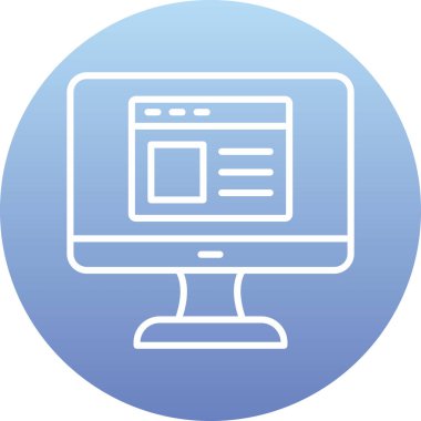 Web sitesi işareti, vektör illüstrasyonlu blog simgesi, bilgisayar ekranı