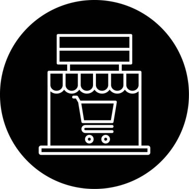 Alışveriş. Web simgesi basit illüstrasyon 