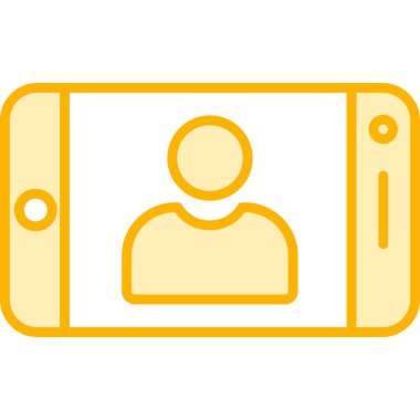 Telefon simgesi vektör illüstrasyonunda selfie