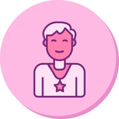 Yıldızlı erkek avatar. Web simgesi basit illüstrasyon 