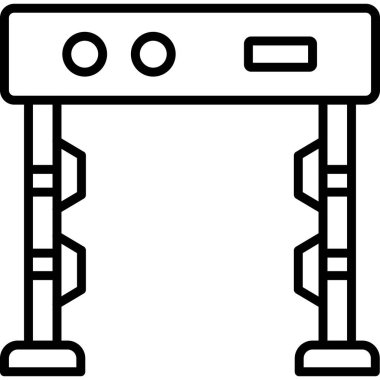 Metal dedektörü. Web simgesi basit illüstrasyon             
