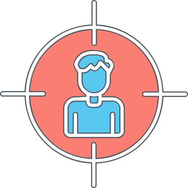 İnsan hedef simgesi, vektör illüstrasyonu basit tasarım