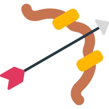 Yay ve Ok ağ simgesi, vektör illüstrasyonu