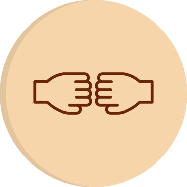 Eller simgesi, web basit illüstrasyon, saygı kavramı