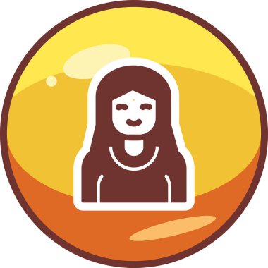 kız ana hatları ikon vektör illüstrasyonu 