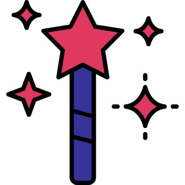 Sihirli değnek simgesinin vektör çizimi