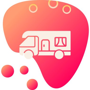 karavan web simgesi basit illüstrasyon