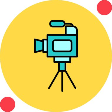 Film kamerası. Web simgesi basit illüstrasyon 