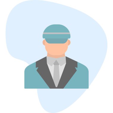 Güvenlik subayı simgesi, vektör illüstrasyonu basit tasarım