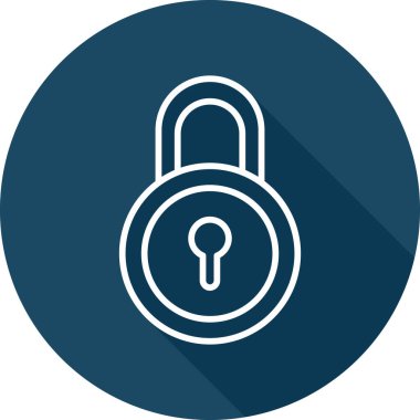 kilit düz simge vektör çizim