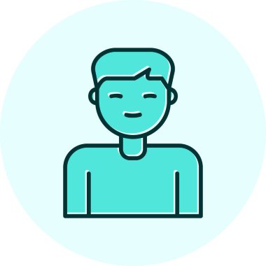  Erkek kullanıcı. Web simgesi basit illüstrasyon