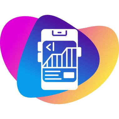 Ekranda hisse senedi olan cep telefonu, web illüstrasyonu