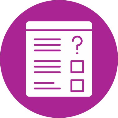 Quiz web simgesi vektör illüstrasyonu