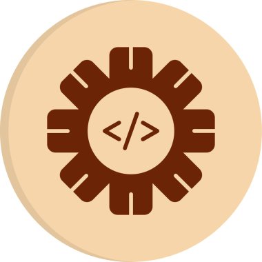 Simge kodlanıyor. Yazılım Geliştirme İşareti, Vektör İllüstrasyonu 