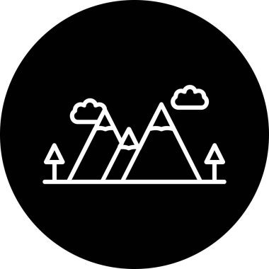 dağ tepesi ikonu vektör illüstrasyonu 