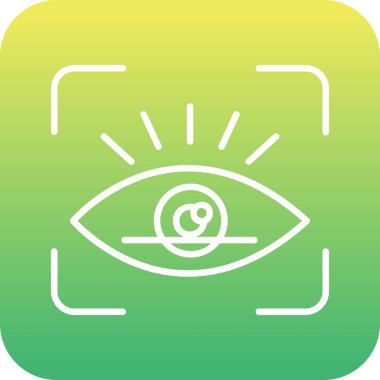 retina tarama simgesi, vektör illüstrasyonu 