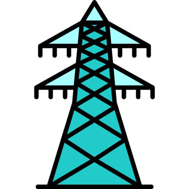 elektrik kulesi simgesi, vektör illüstrasyonu