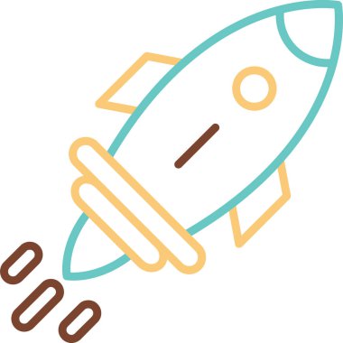 Roket. Web simgesi basit illüstrasyon 