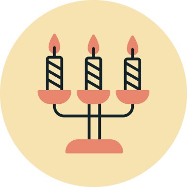 Bir şamdan ağ simgesinin vektör illüstrasyonu 