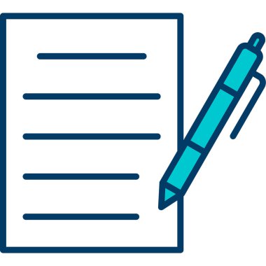 belge ve kalem simgesi düz tasarım