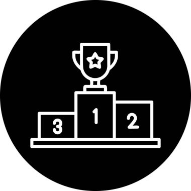 Kazanan kupa ikonu. özet çizimi 