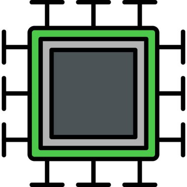  Mikroçip. Web simgesi basit illüstrasyon