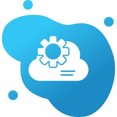 Bulut hesaplama. Web simgesi, vektör illüstrasyonu