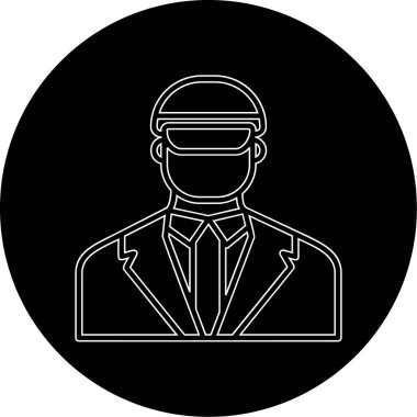 Güvenlik subayı simgesi, vektör illüstrasyonu basit tasarım