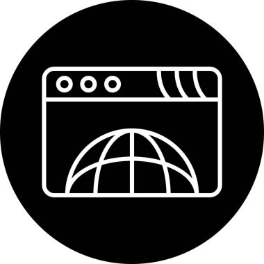 tarayıcı web simgesi, vektör illüstrasyonu