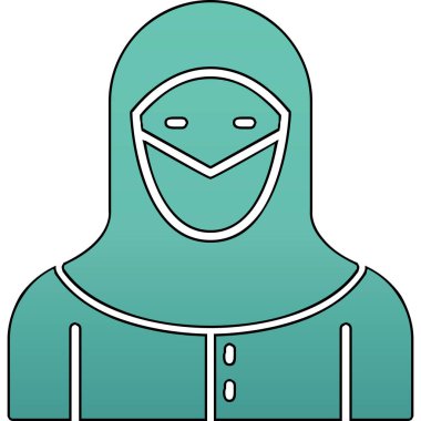 Müslüman kadın ikon vektör çizimi tasarımı
