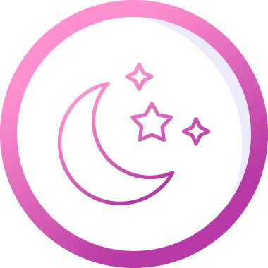 Yıldızlı ay. Web simgesi basit illüstrasyon 