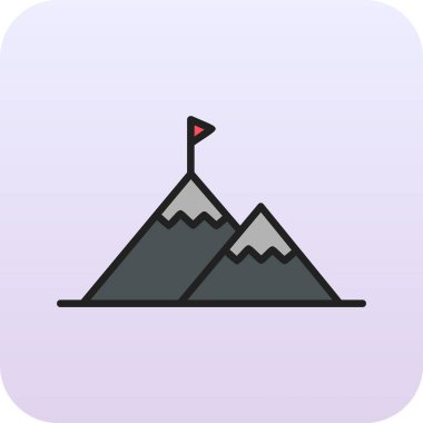 Başarı Dağı simgesinin vektör illüstrasyonu 