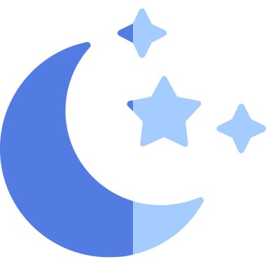 Yıldızlı ay. Web simgesi basit illüstrasyon 